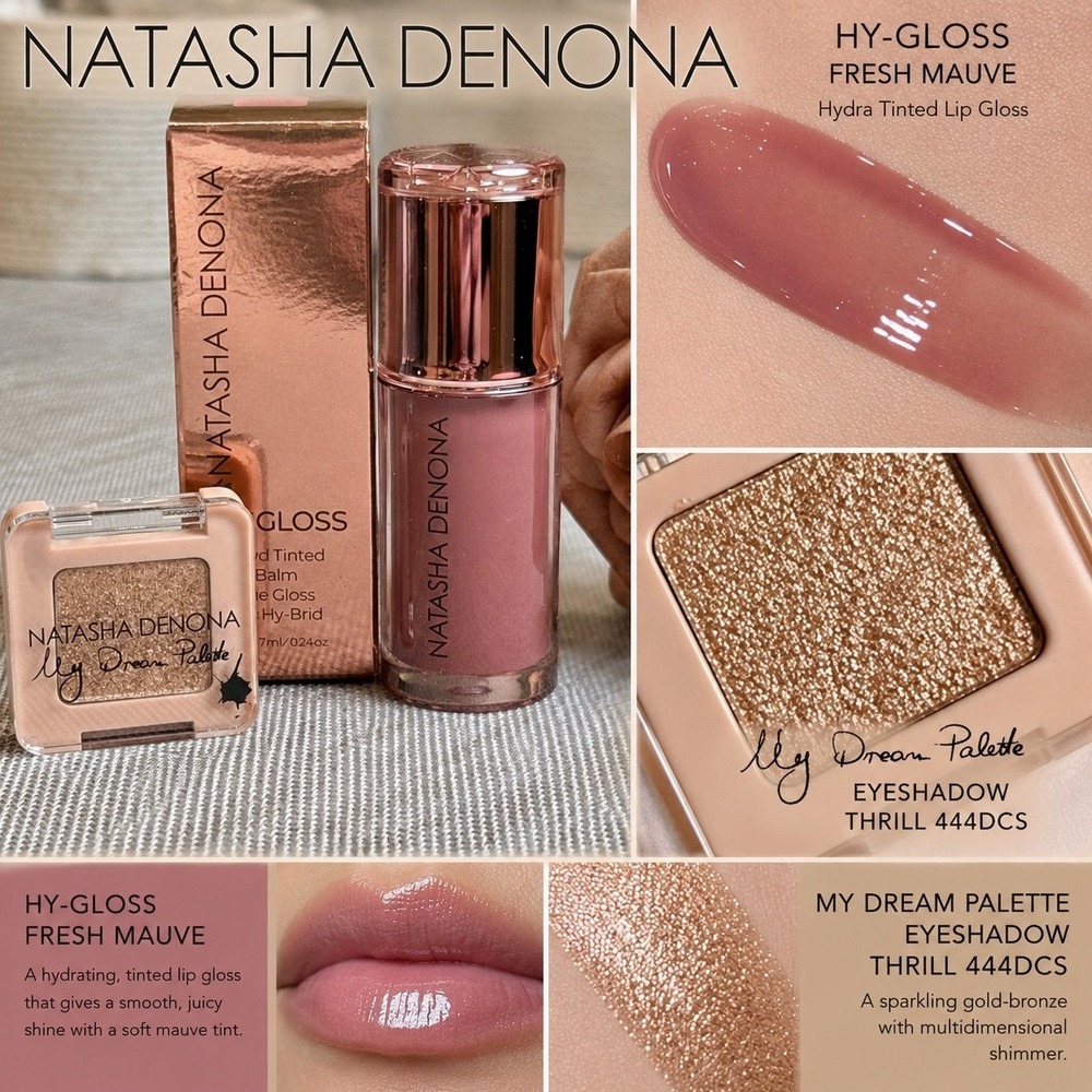 Natasha Denona Hy-Gloss Fresh Mauve + My Dream Palette Thrill Eyeshadow 444DCS